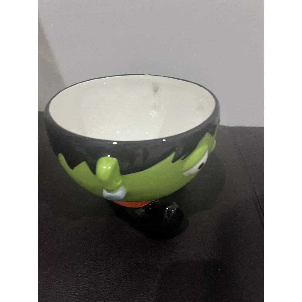 Frankenstein Halloween Ceramic Candy Bowl Planter 5.5